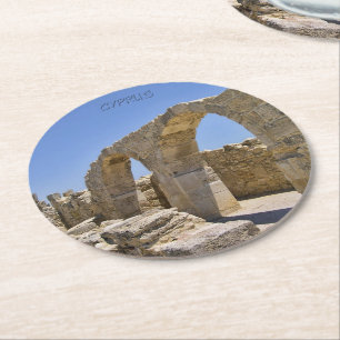 Dessous-de-verre Rond En Papier Ruines antiques à Chypre, voyage