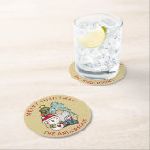 Dessous-de-verre Rond En Papier Russe Gnome Snowman Noël (En situation)