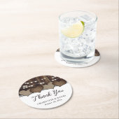 Dessous-de-verre Rond En Papier Rustique Pays Bois Burlap Dentelle Mariage Merci (En situation)