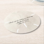 Dessous-de-verre Rond En Papier Sable Dollar Mariage Faveur (Incliné)