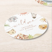 Dessous-de-verre Rond En Papier SAFARI 1er anniversaire (Incliné)