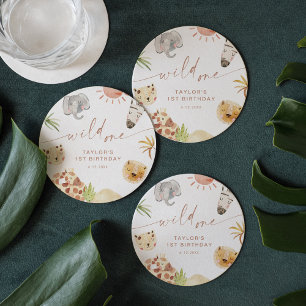 Dessous-de-verre Rond En Papier SAFARI 1er anniversaire