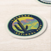 Dessous-de-verre Rond En Papier Saguaro National Park (Incliné)