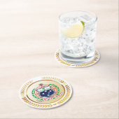 Dessous-de-verre Rond En Papier Samoa Armoiries (En situation)