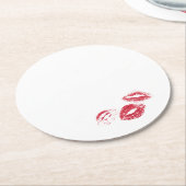Dessous-de-verre Rond En Papier S'AMUSER ! Serviettes en rouge à lèvres (Incliné)