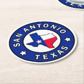 Dessous-de-verre Rond En Papier San Antonio Texas (Incliné)