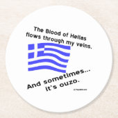 Dessous-de-verre Rond En Papier Sang d'Hellas & Ouzo (Devant)