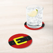 Dessous-de-verre Rond En Papier Santa Claus Belt (En situation)