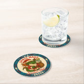 Dessous-de-verre Rond En Papier Santa Mahj Festive Round Paper Coasters (En situation)