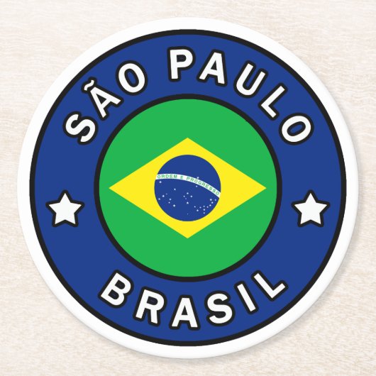 Dessous-de-verre Rond En Papier São Paulo Brasil (Devant)