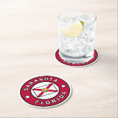 Dessous-de-verre Rond En Papier Sarasota Floride (En situation)