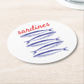 Dessous-de-verre Rond En Papier Sardines (Incliné)