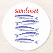 Dessous-de-verre Rond En Papier Sardines (Devant)