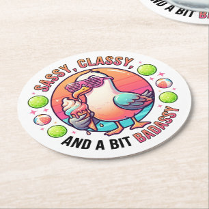 Dessous-de-verre Rond En Papier Sassy, Classy et un peu Badassy