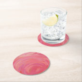 Dessous-de-verre Rond En Papier Saumon Swirl (En situation)