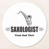 Dessous-de-verre Rond En Papier Saxophone drôle fait sur commande (Devant)
