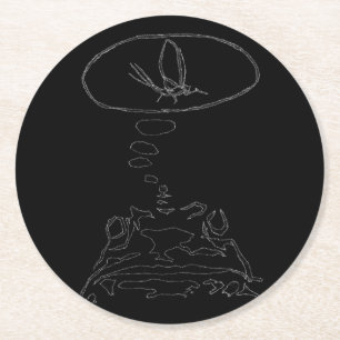 Dessous-de-verre Rond En Papier Sci-Fi smart animaux "Hungry Frog Dreams"