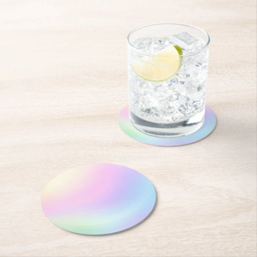 Dessous-de-verre Rond En Papier  Sensory Friendly Pastel Gradient (En situation)