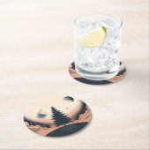 Dessous-de-verre Rond En Papier Sérénité à feuillage persistant (En situation)