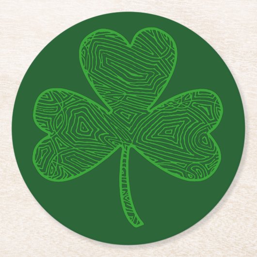 Dessous-de-verre Rond En Papier Shamrock (Devant)