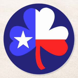 Dessous-de-verre Rond En Papier Shamrock du Texas