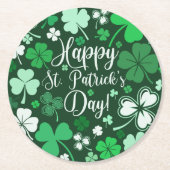 Dessous-de-verre Rond En Papier Shamrock St Patrick's (Devant)
