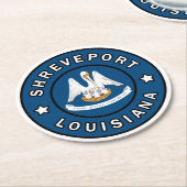 Dessous-de-verre Rond En Papier Shreveport Louisiane (Incliné)