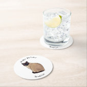 Dessous-de-verre Rond En Papier Siamese cat cartoon (En situation)