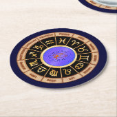 Dessous-de-verre Rond En Papier Signes zodiaques européens (Incliné)