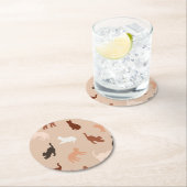 Dessous-de-verre Rond En Papier Silhouette de chat (En situation)