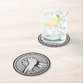 Dessous-de-verre Rond En Papier Silver (En situation)