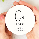 Dessous-de-verre Rond En Papier Simple Baby shower Neutre Moderne Oh Bébé !<br><div class="desc">Fêtez votre petit avec notre baby shower moderne neutre simple, notre dessous de verre en papier rond pour bébé, avec un design minimaliste noir et blanc qui est moderne et joli. Avec son esthétique propre et d'inspiration boho, l'atmosphère contemporaine et neutre pour le genre est parfaite pour accueillir un bébé...</div>