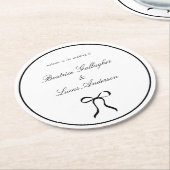 Dessous-de-verre Rond En Papier Simple Bow Mariage Classique (Incliné)