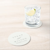 Dessous-de-verre Rond En Papier Simple Chic Élégant Écriture Mariage Noir Blanc (En situation)