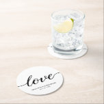 Dessous-de-verre Rond En Papier Simple Chic Love Script Mariage Ballotin personnal<br><div class="desc">Rappels Élégants : Love Script Mariage Ballotin personnalisé Dessous de verre papier rond Toast à de nouveaux débuts et souvenirs de vie avec nos Dessous de verre papier rond Ballotin simple chic Mariage Script d'amour. Ces dessous de verre, qui combinent parfaitement la fonction et la forme, sont à la fois...</div>