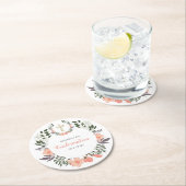 Dessous-de-verre Rond En Papier Simple fête de confirmation florale  (En situation)