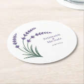 Dessous-de-verre Rond En Papier Simple Lavender Wedding (Incliné)