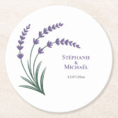 Dessous-de-verre Rond En Papier Simple Lavender Wedding (Devant)