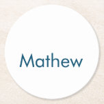 Dessous-de-verre Rond En Papier simple lettre initiale monogramme ajouter votre no<br><div class="desc">conception</div>