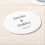 Dessous-de-verre Rond En Papier Simple minimaliste Blanc Élégant Mariage personnal<br><div class="desc">Minimaliste Blanc Élégant Mariage Blanc Personnalisé Dessous de verre papier rond</div>
