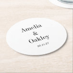 Dessous-de-verre Rond En Papier Simple minimaliste Blanc Élégant Mariage personnal<br><div class="desc">Minimaliste Blanc Élégant Mariage Blanc Personnalisé Dessous de verre papier rond</div>