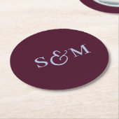 Dessous-de-verre Rond En Papier Simple Script Ampersand Monogram Mariage (Incliné)