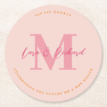 Dessous-de-verre Rond En Papier Sip Sip Hooray Mariage Monogramme Dessous de verre<br><div class="desc">Conçu pour se coordonner avec notre collection Bold Type, ce dessous de verre moderne est doté d'un monogramme aux accents rose et fuchsia. Pour une personnalisation plus avancée de cette conception, par exemple la modification de la disposition, de la police ou de la taille du texte, cliquez sur le bouton...</div>