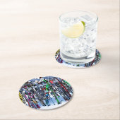 Dessous-de-verre Rond En Papier Skis and Poles (En situation)