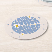 Dessous-de-verre Rond En Papier Slogan d'alimentation des fleurs (Incliné)