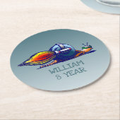 Dessous-de-verre Rond En Papier Snail de fusée (Incliné)