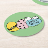 Dessous-de-verre Rond En Papier Snoopy - Bonne Pâques (Incliné)