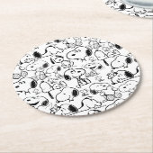 Dessous-de-verre Rond En Papier Snoopy Smile Giggle Laugh Pattern (Incliné)