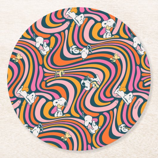 Dessous-de-verre Rond En Papier Snoopy & Woodstock Vibes Super Motif violet (Devant)
