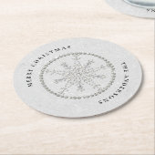 Dessous-de-verre Rond En Papier Snowflakes Sparkings Parties scintillant Blanc Noë (Incliné)